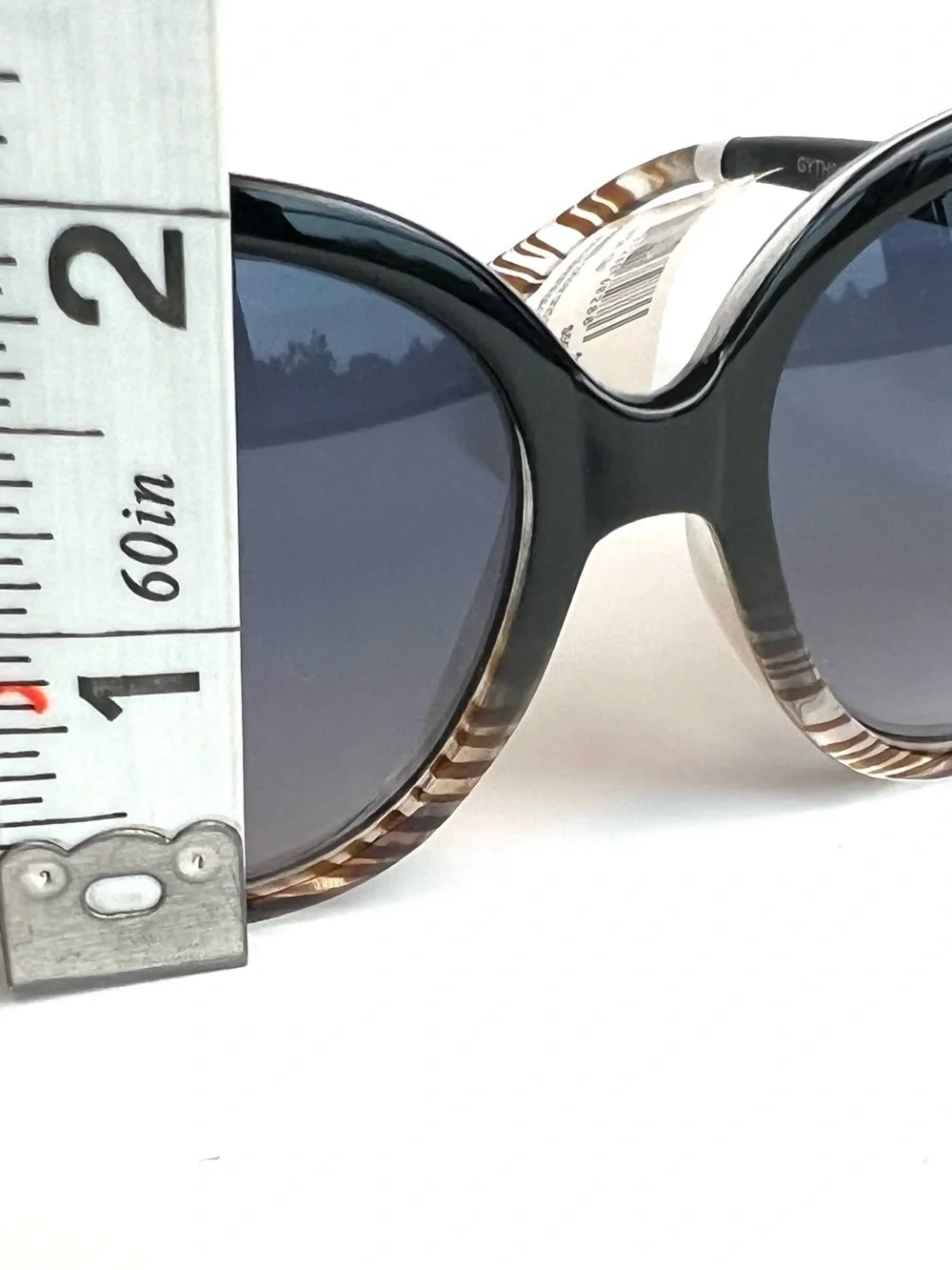 Tahari Sunglasses Two Tone Black Top Brown Clear Bottom TH124 Women's New w Tag